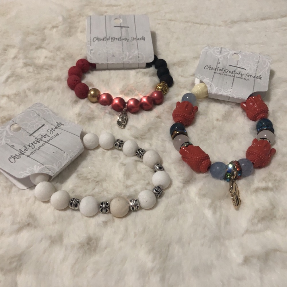 3- Handmade Budha, Hamsa Hans and light bracelets!